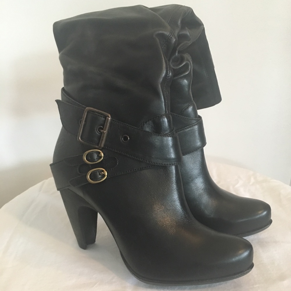 NWT Bronx Black knee high leather boots size 7.5